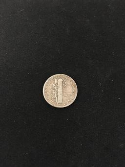 1944 United States Mercury Silver Dime - 90% Silver Coin