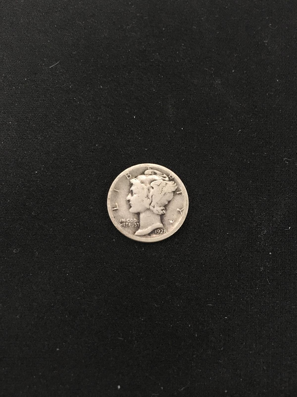 1928-S United States Mercury Silver Dime - 90% Silver Coin