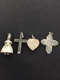 4 Sterling Silver Pendants