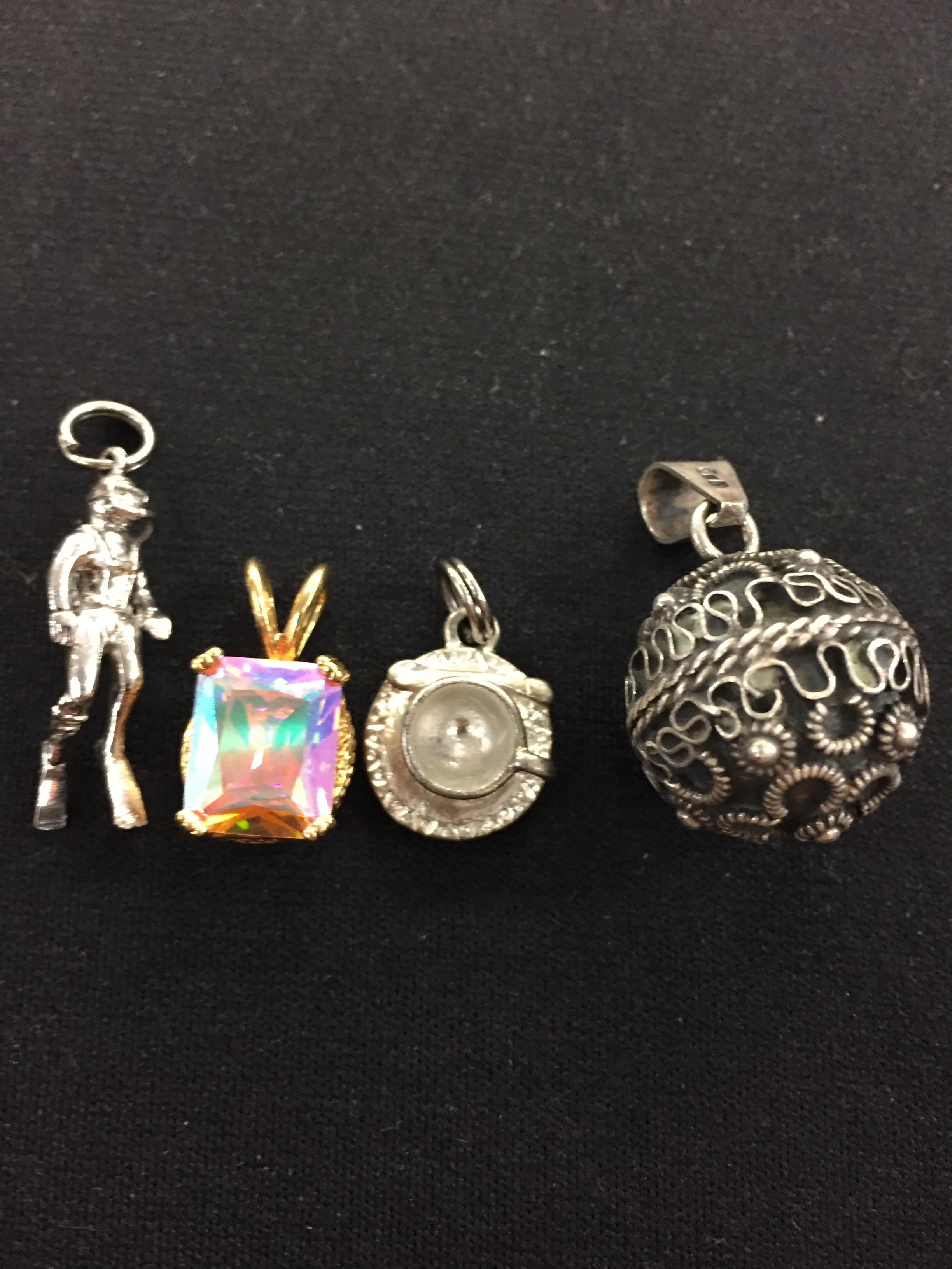 4 Sterling Silver Pendants