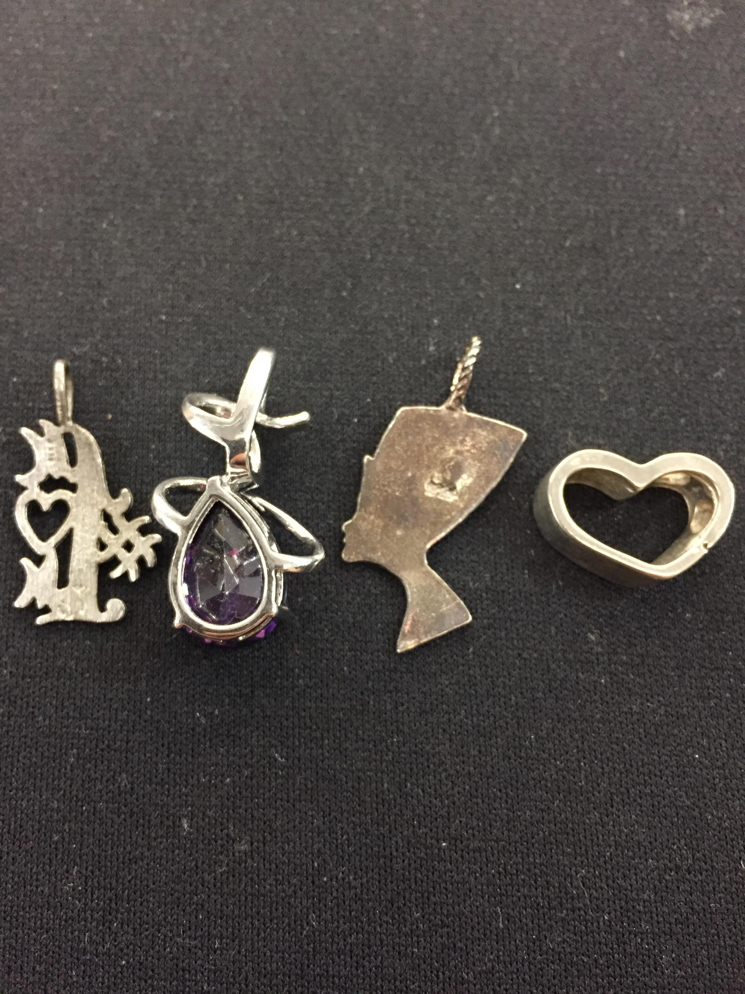 4 Sterling Silver Pendants