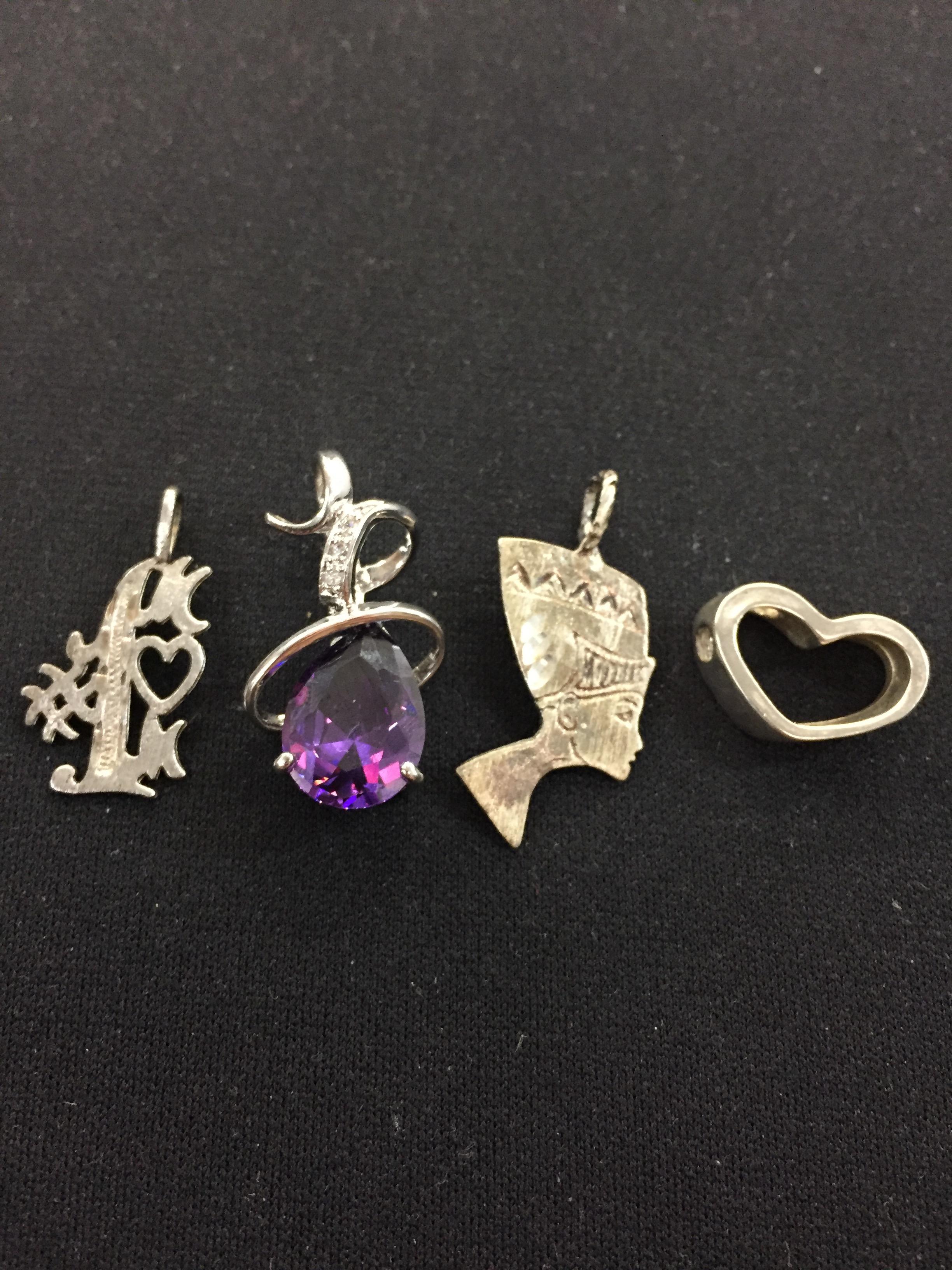 4 Sterling Silver Pendants