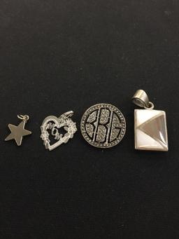 4 Sterling Silver Pendants