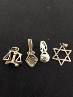 4 Sterling Silver Pendants