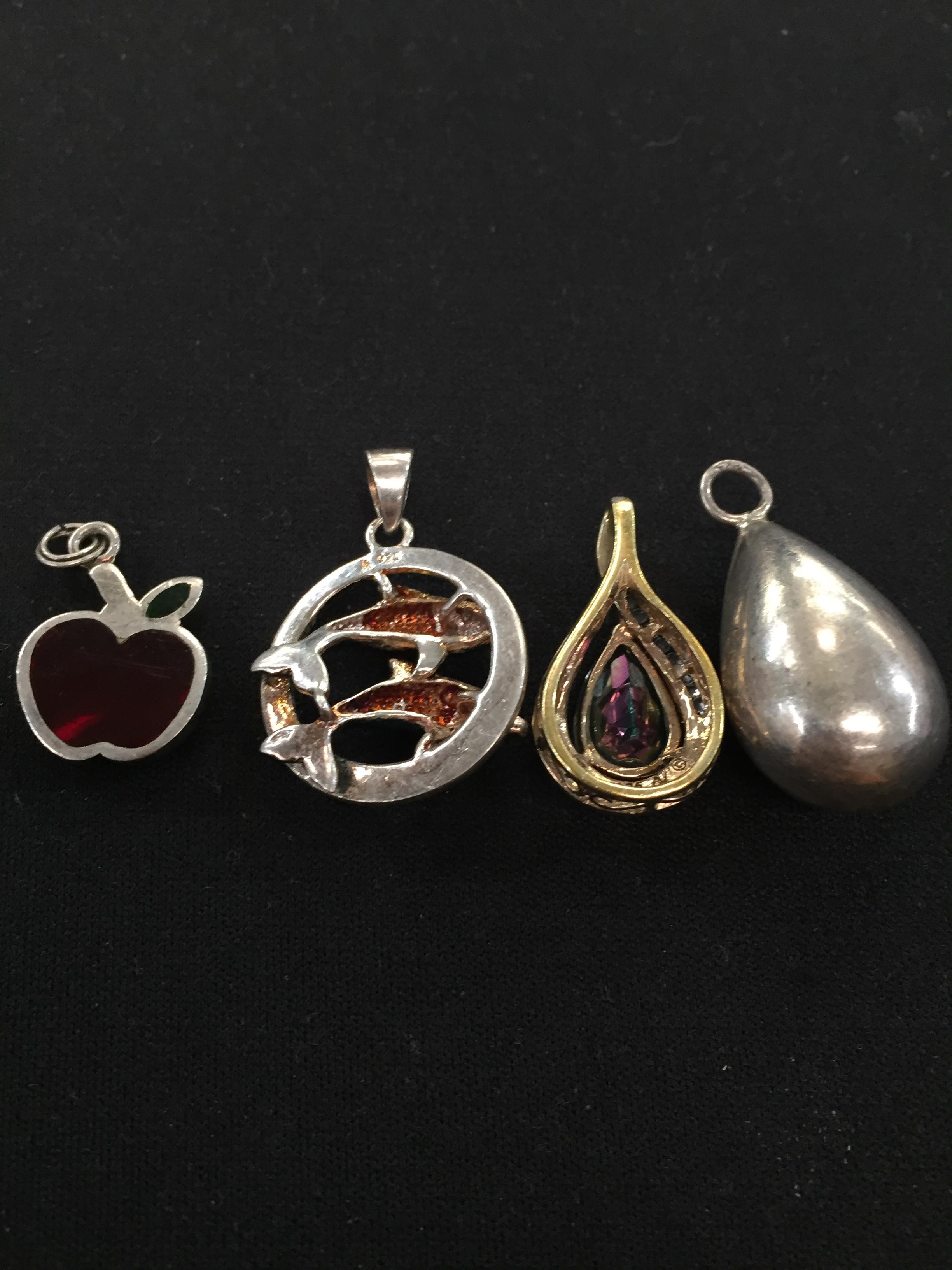 4 Sterling Silver Pendants