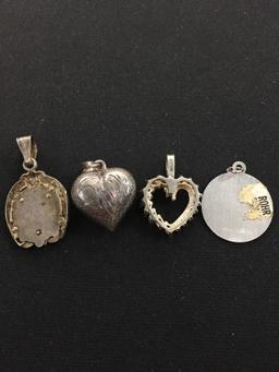 4 Sterling Silver Pendants