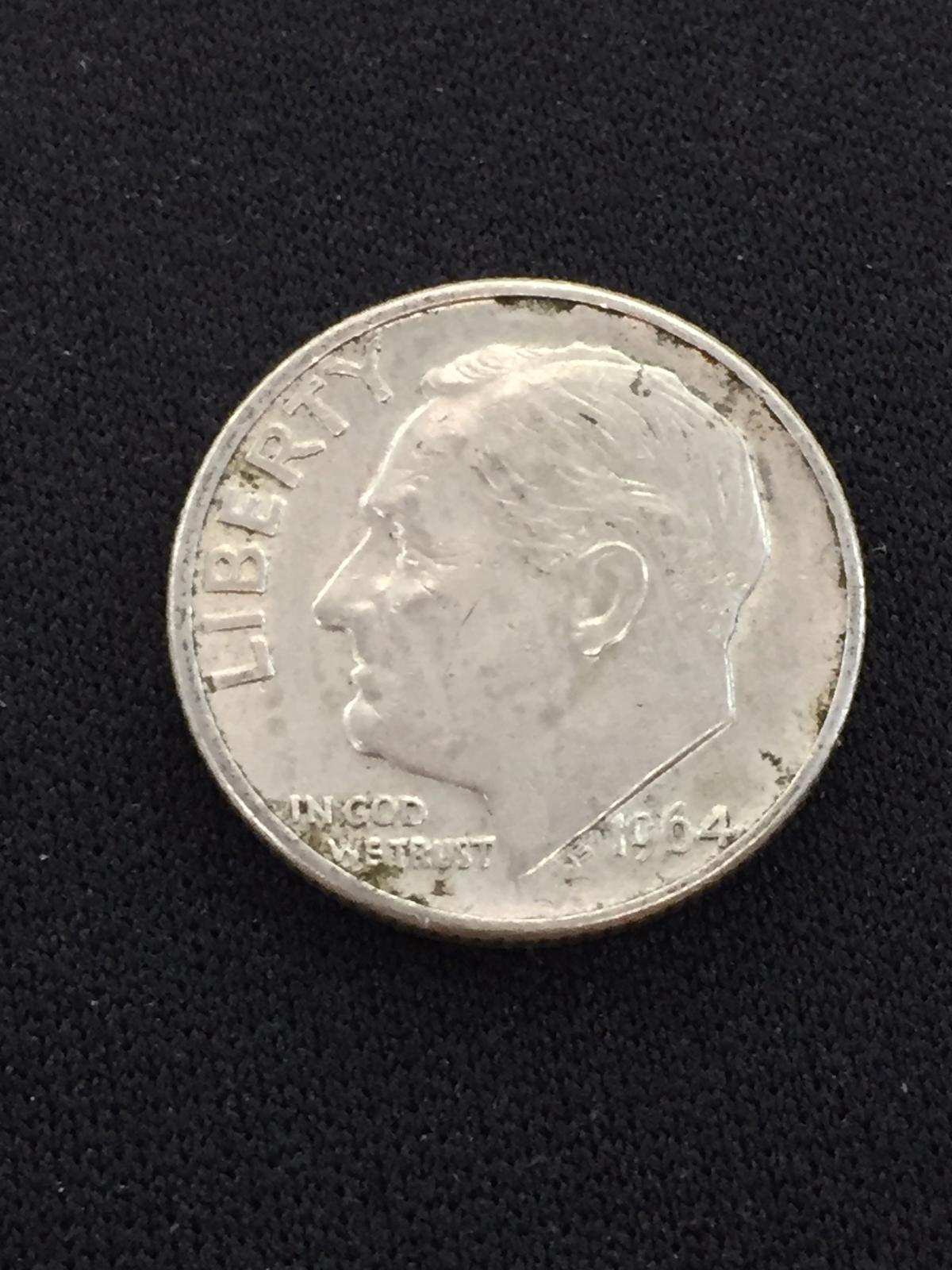 1964-D United States Roosevelt Dime - 90% Silver Coin