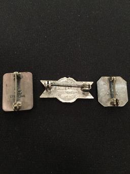 3 Sterling Silver Pins