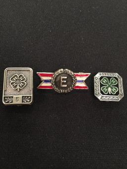 3 Sterling Silver Pins