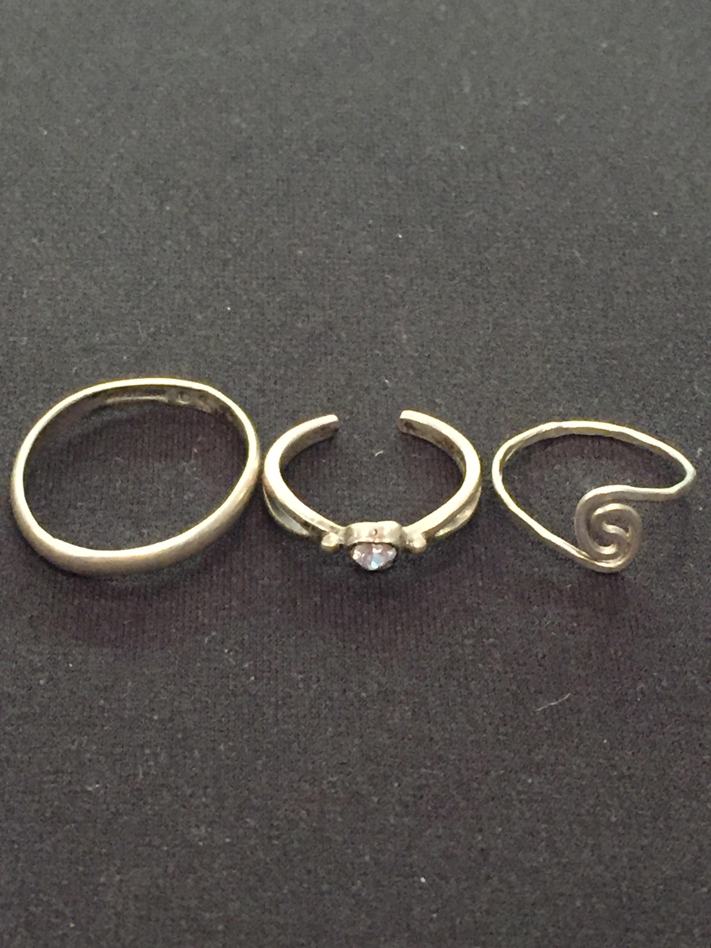 3 Sterling Silver Rings