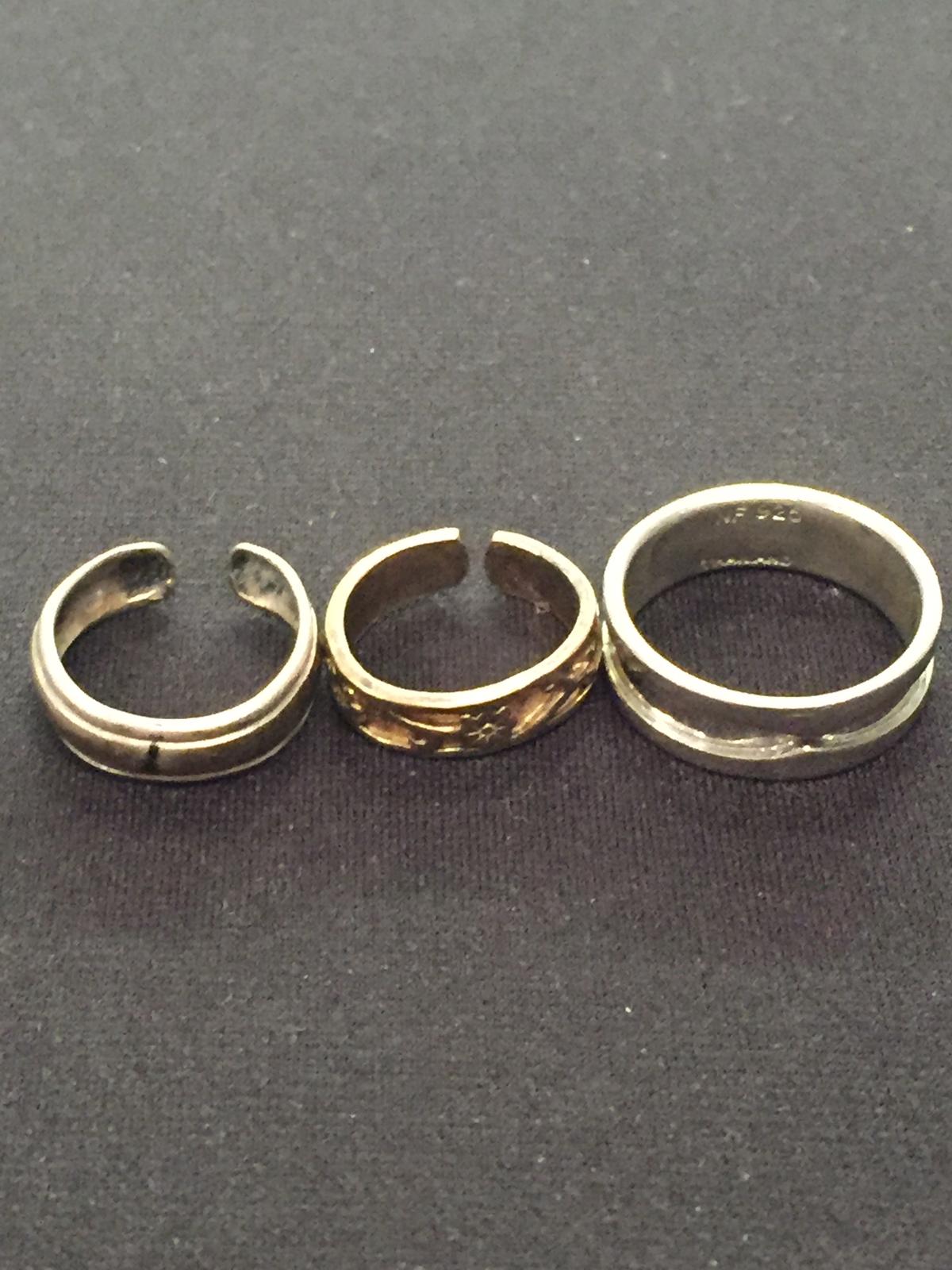 3 Sterling Silver Rings