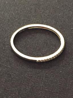 NVC Diamond Lined Sterling Silver Ring - Size 9