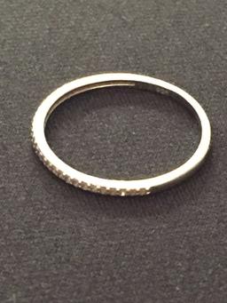 NVC Diamond Lined Sterling Silver Ring - Size 9