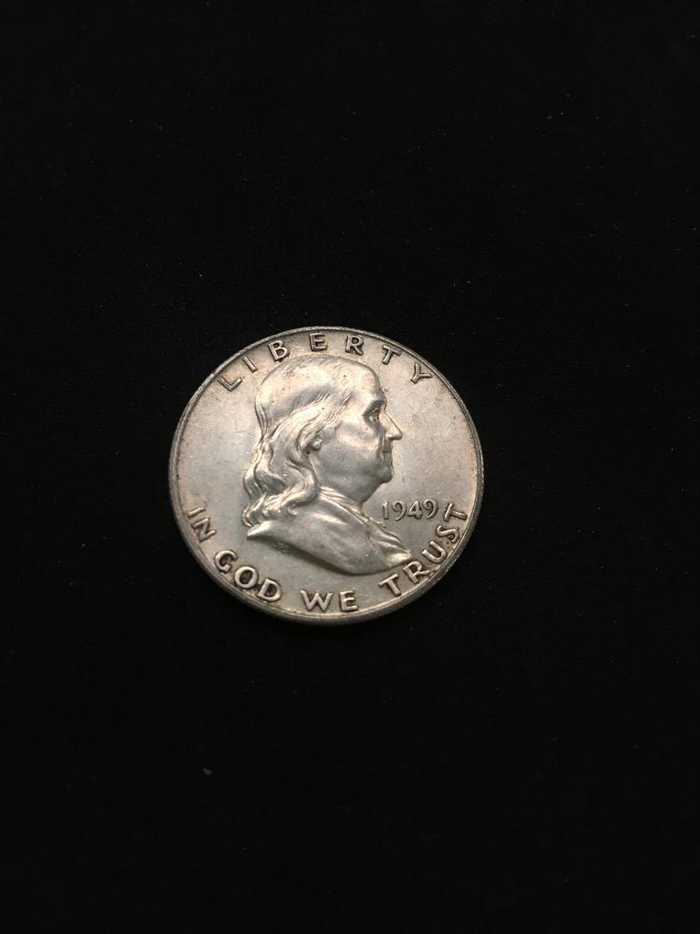 1949-S United States Franklin Silver Half Dollar - 90% Silver Coin