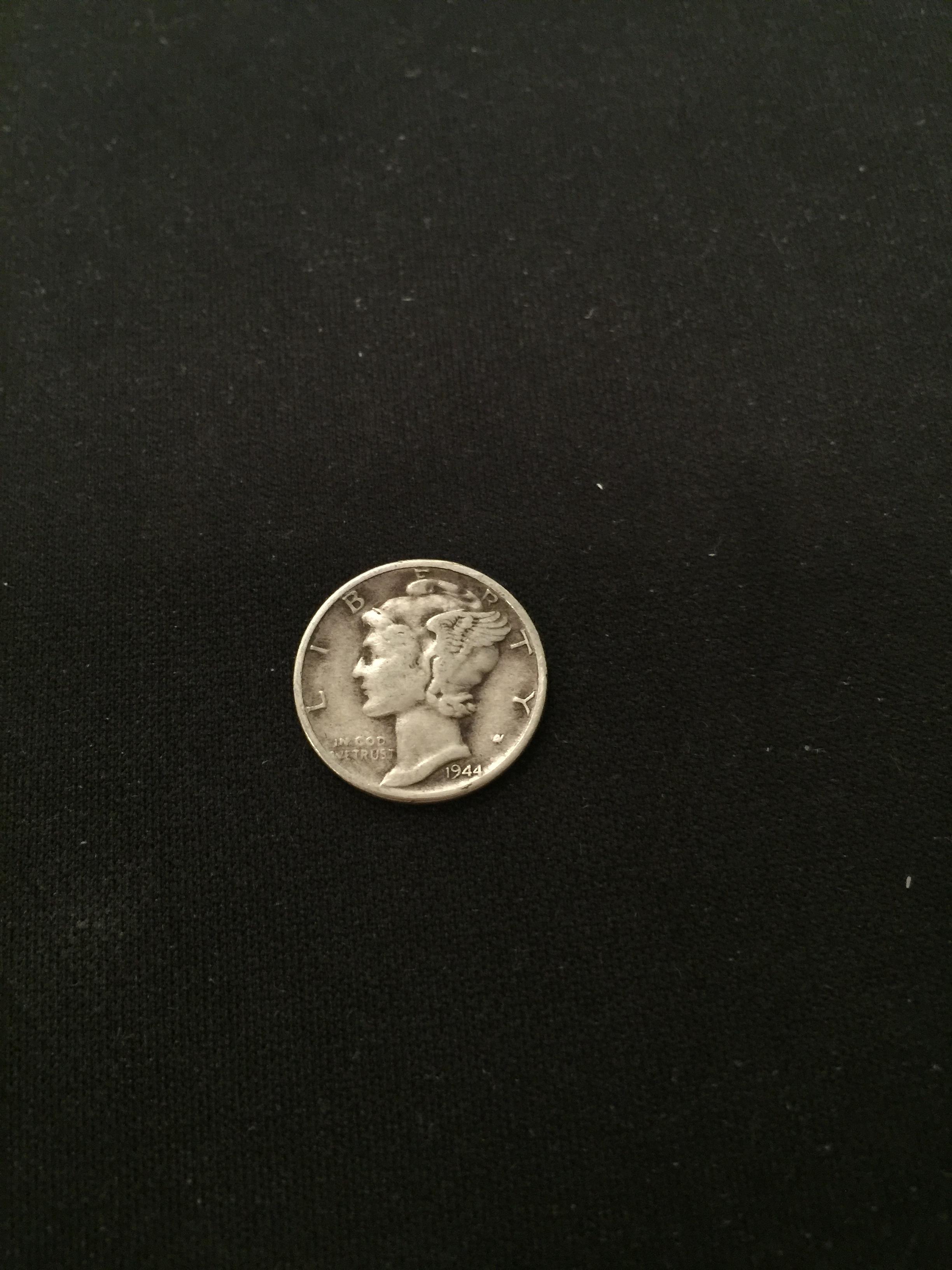 1944-United States Mercury Dime - 90% Silver Coin