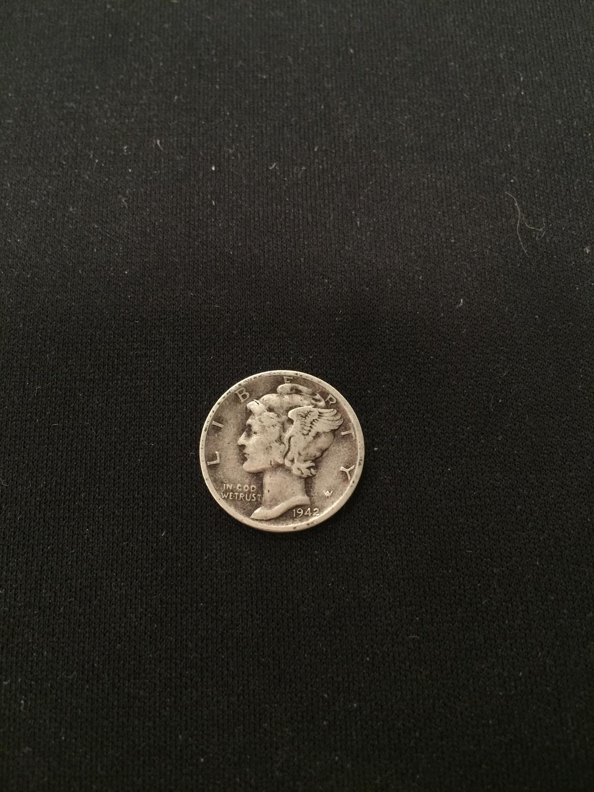 1942-S United States Mercury Silver Dime - 90% Silver Coin