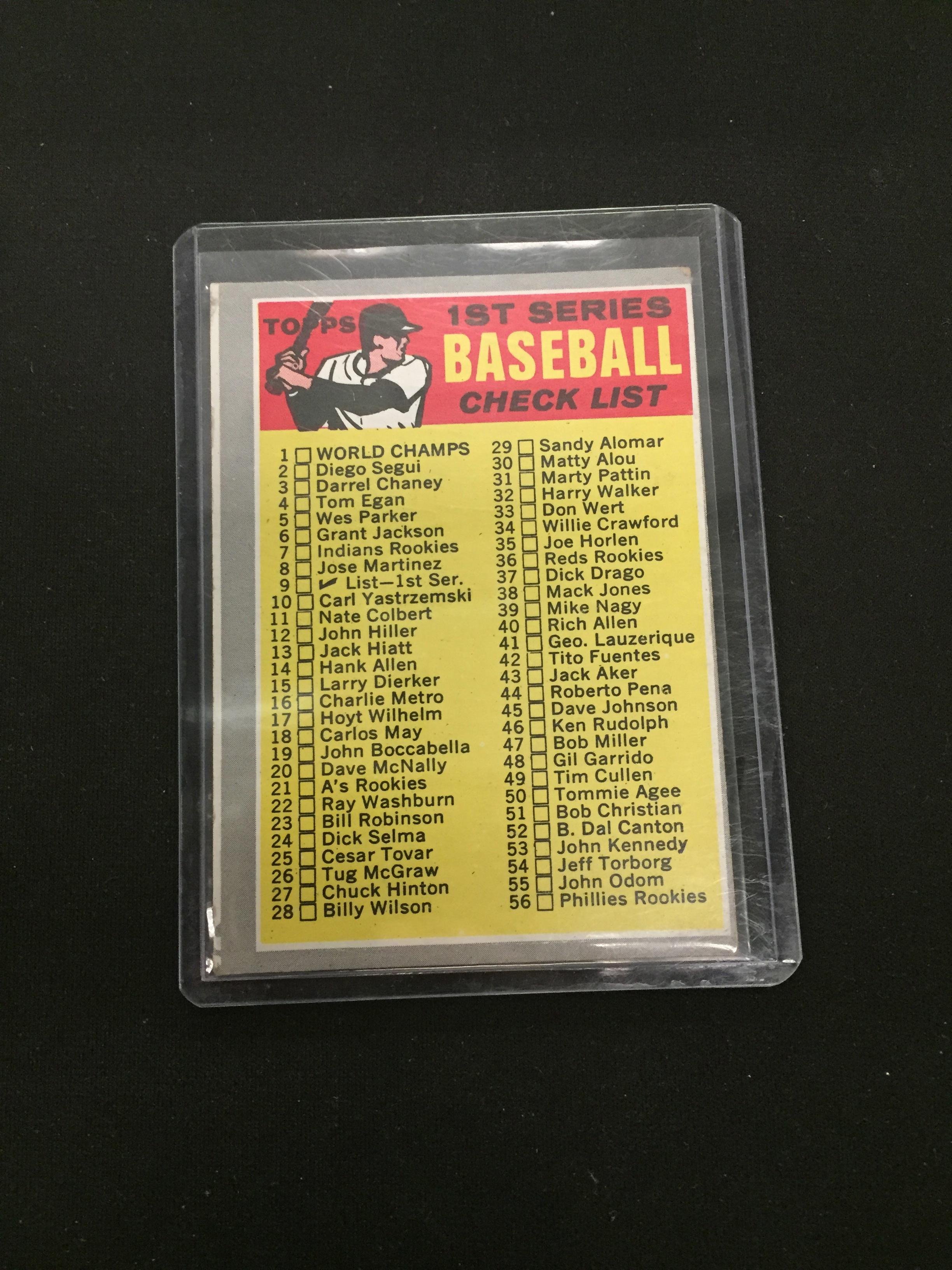 1970 Topps #9 1st Series Checklist Vintage Baseball Card