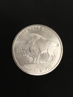 1-Troy Ounce .999 Fine Silver United States Indian Head Buffalo Bullion Round