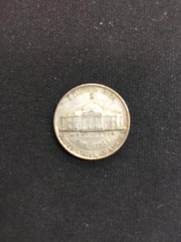 1942-S United States Jefferson War Nickel - 35% Silver Coin