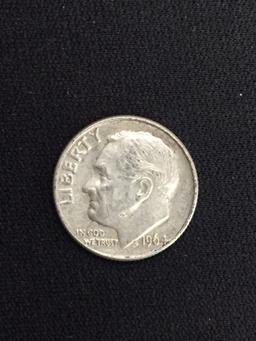 1964-D United States Roosevelt Dime - 90% Silver Coin