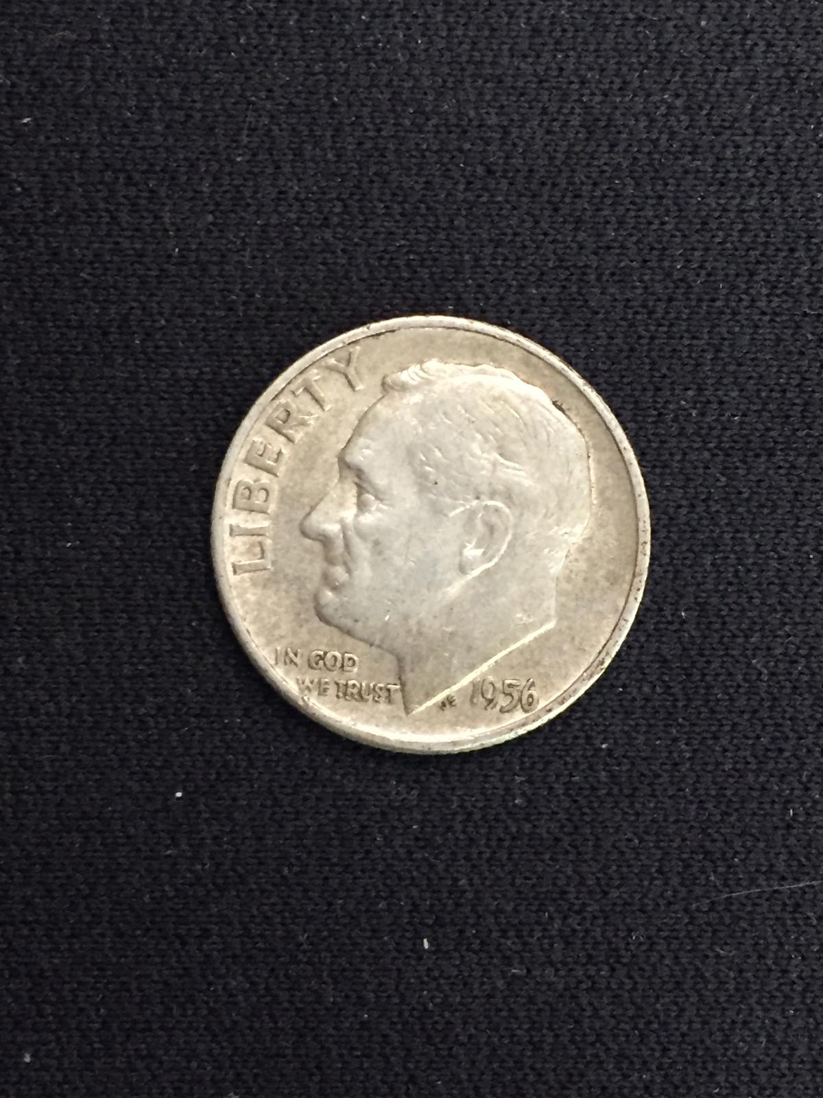 1956 United States Roosevelt Dime - 90% Silver Coin