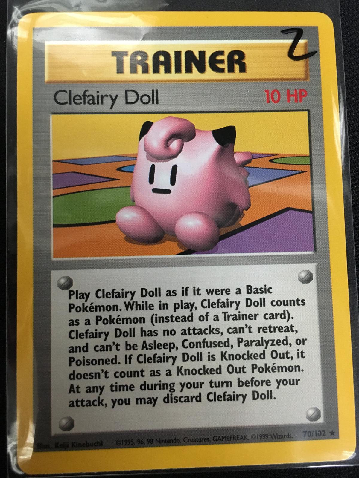 Pokemon Trainer Clefairy Doll Base Set Card 70/102