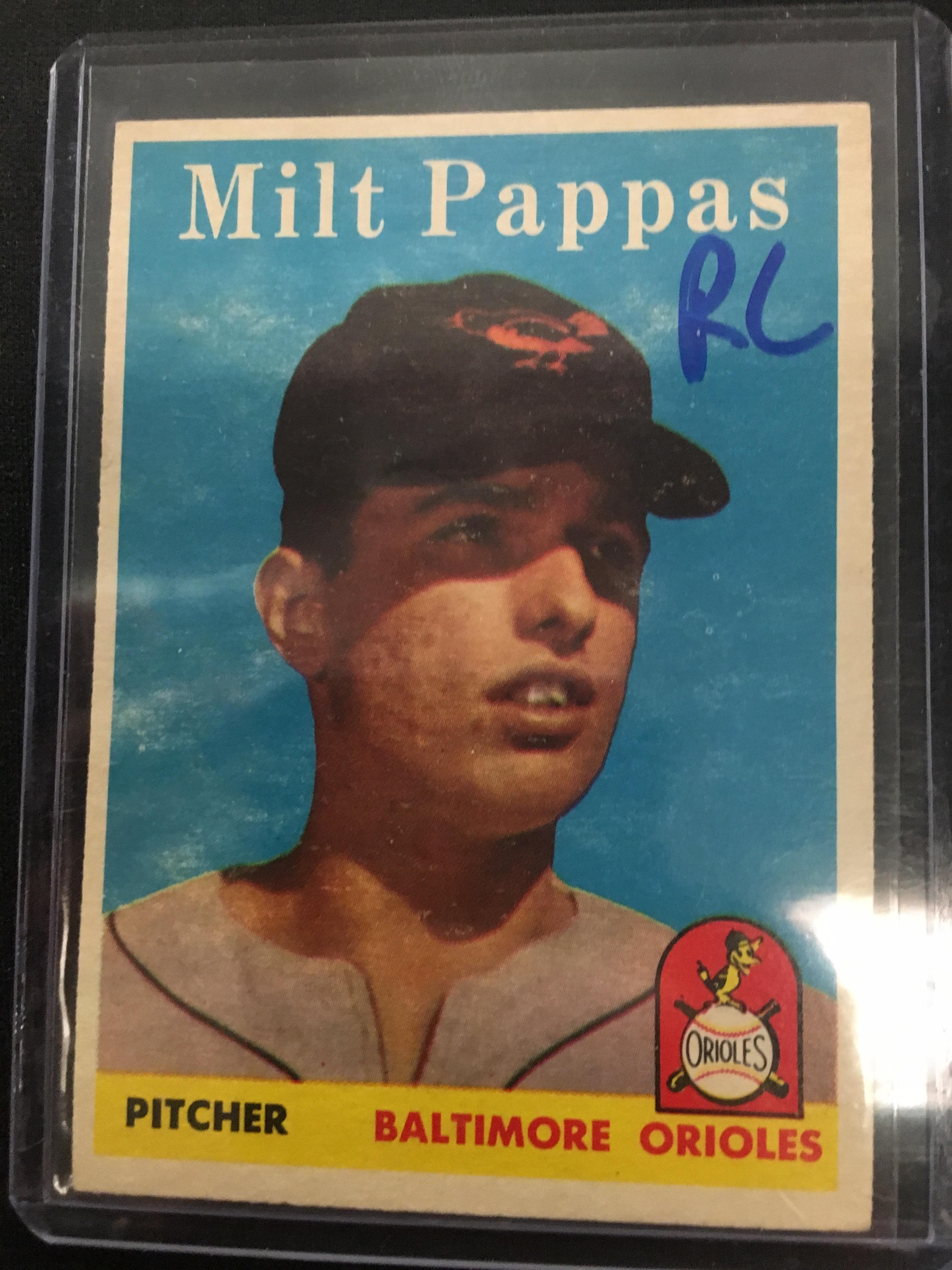 1958 Topps #457 Milt Pappas Orioles Rookie Vintage Baseball Card