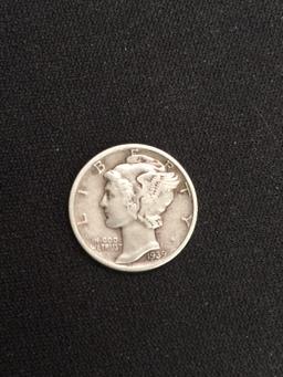 1939-United States Mercury Silver Dime - 90% Silver Coin