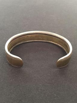 Solid Two-Tone Sterling Silver Cuff Bracelet - 37 Grams