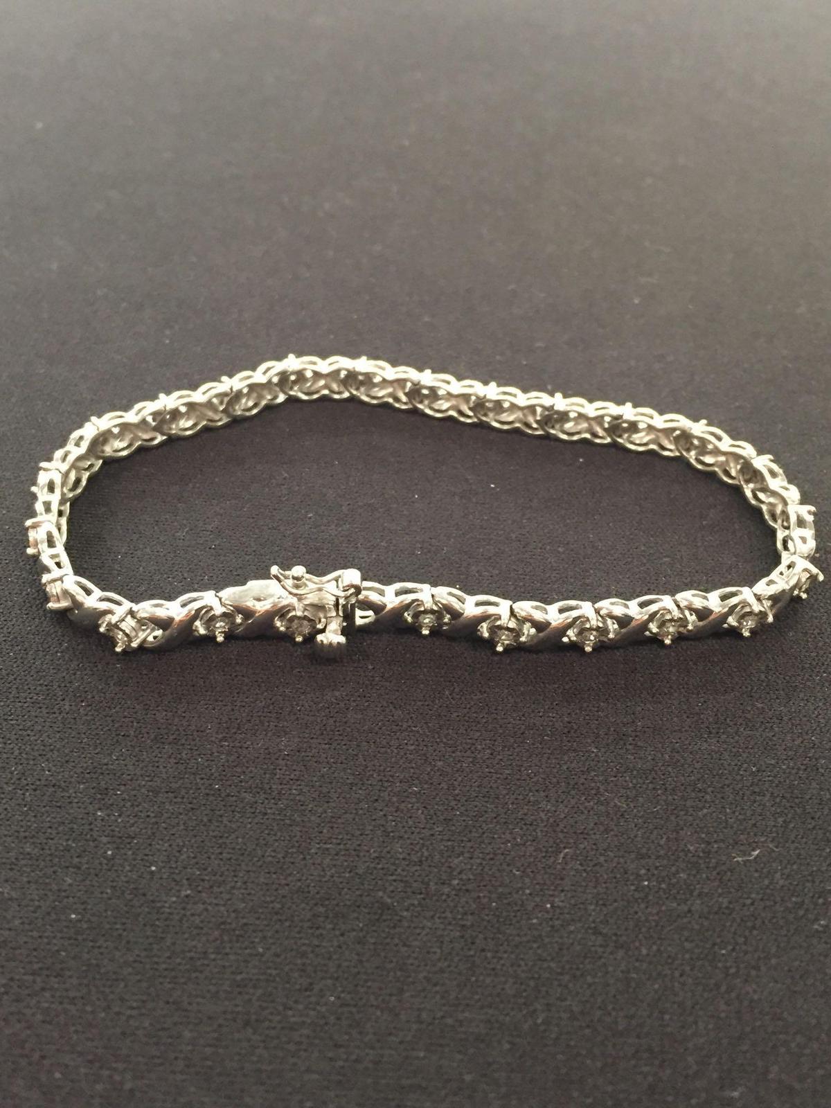 Thai Made Sterling Silver 8" Diamond Tennis Bracelet