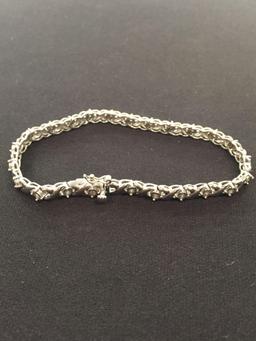 Thai Made Sterling Silver 8" Diamond Tennis Bracelet
