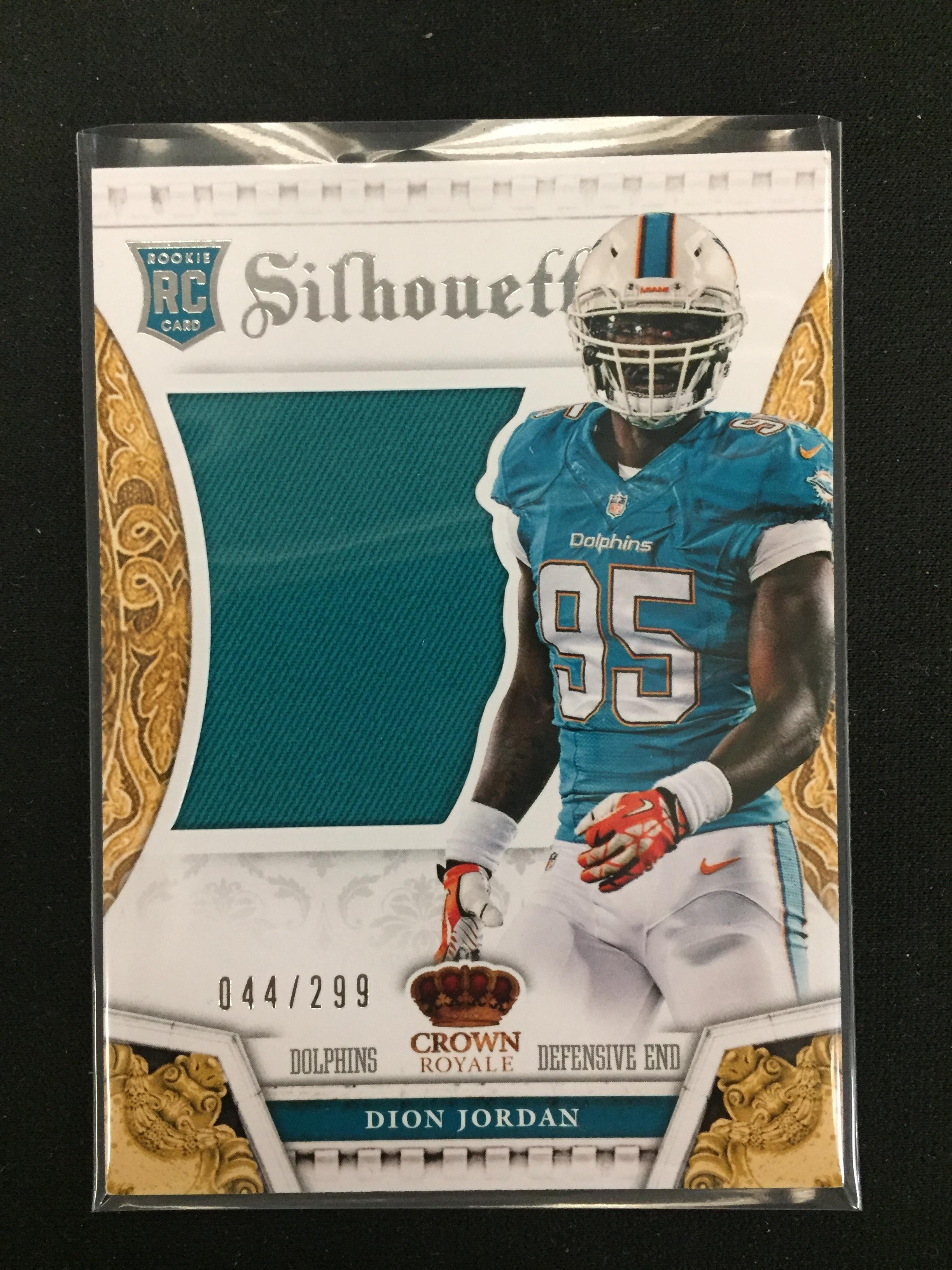 2013 Crown Royale Dion Jordan Dolphins Rookie Jersey Card /299