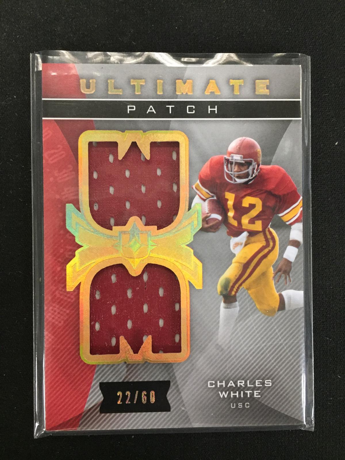 2013 Ultimate Collection Charles White USC Dual Jersey Card /60