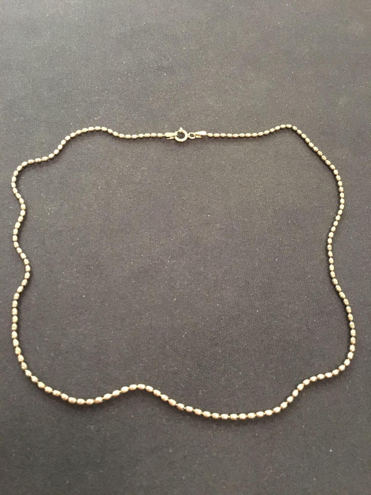 Gold-Tone Elongated Ball Link Sterling Silver 18" Chain