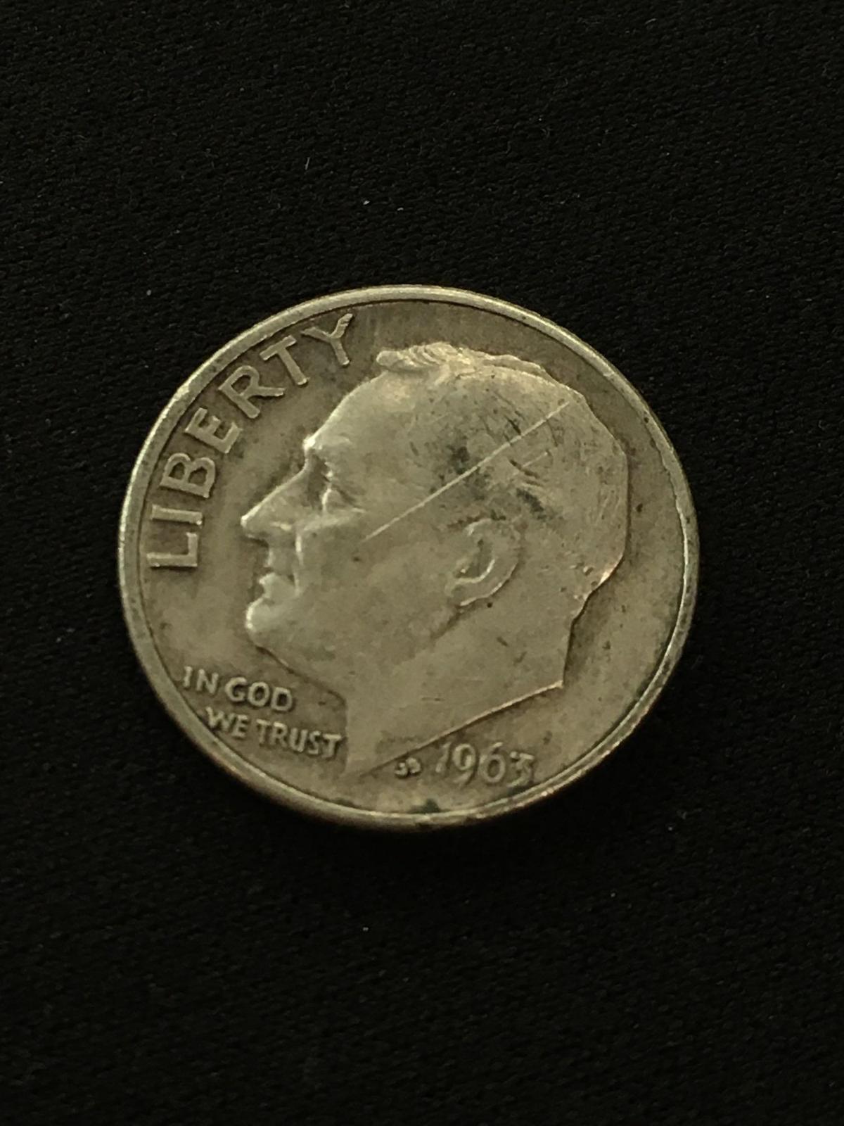 1963-D United States Roosevelt Dime - 90% Silver Coin