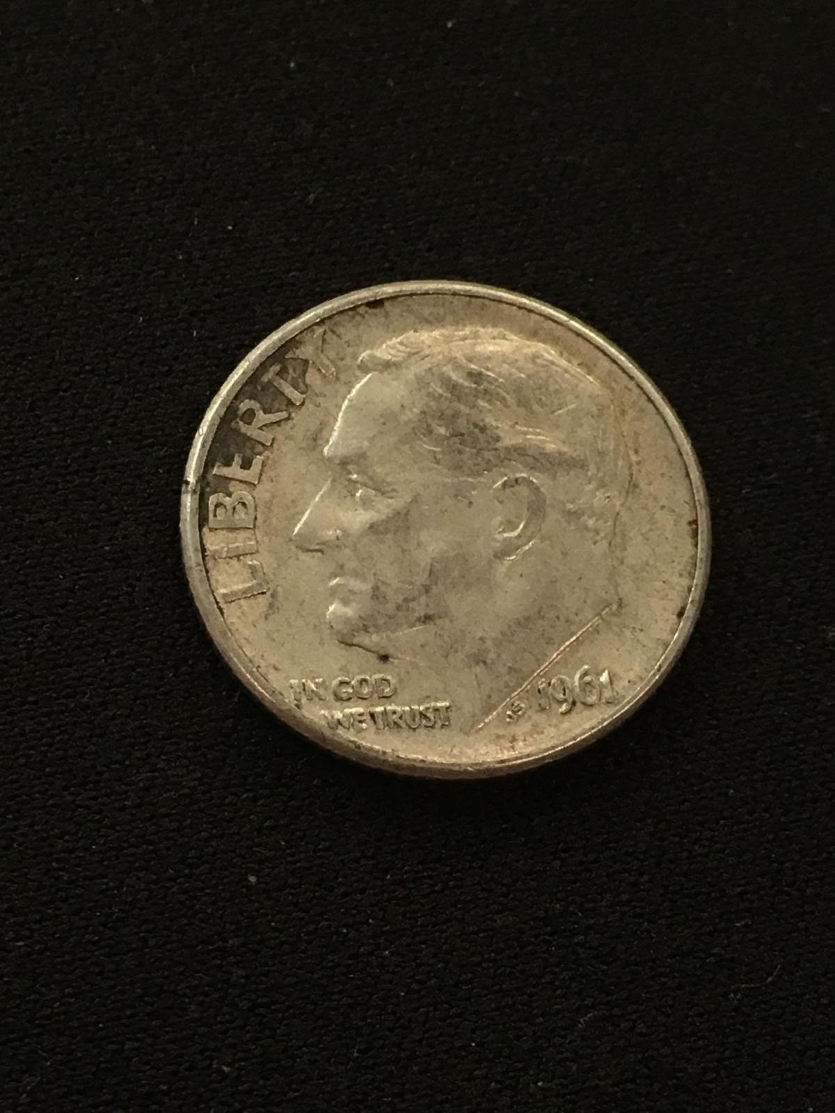 1961-D United States Roosevelt Dime - 90% Silver Coin