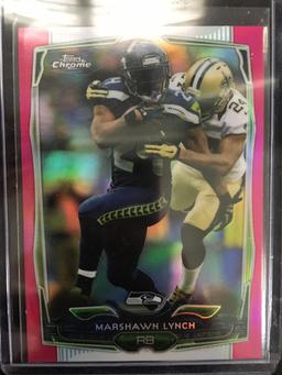 2014 Topps Chrome Pink Refractor Marshawn Lynch Seahawks /399