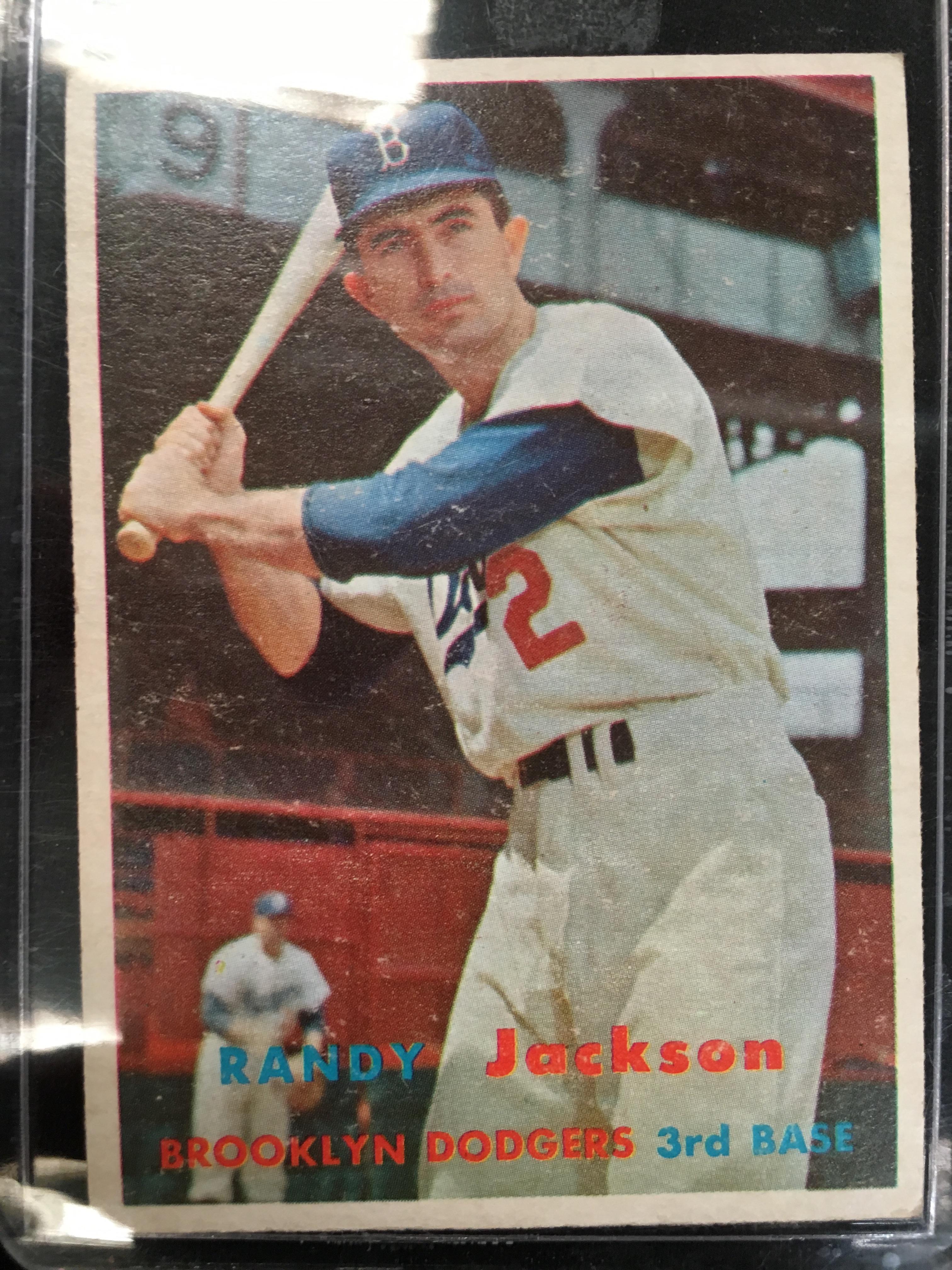 1957 Topps #190 Randy Jackson Brooklyn Dodgers Vintage Baseball Card