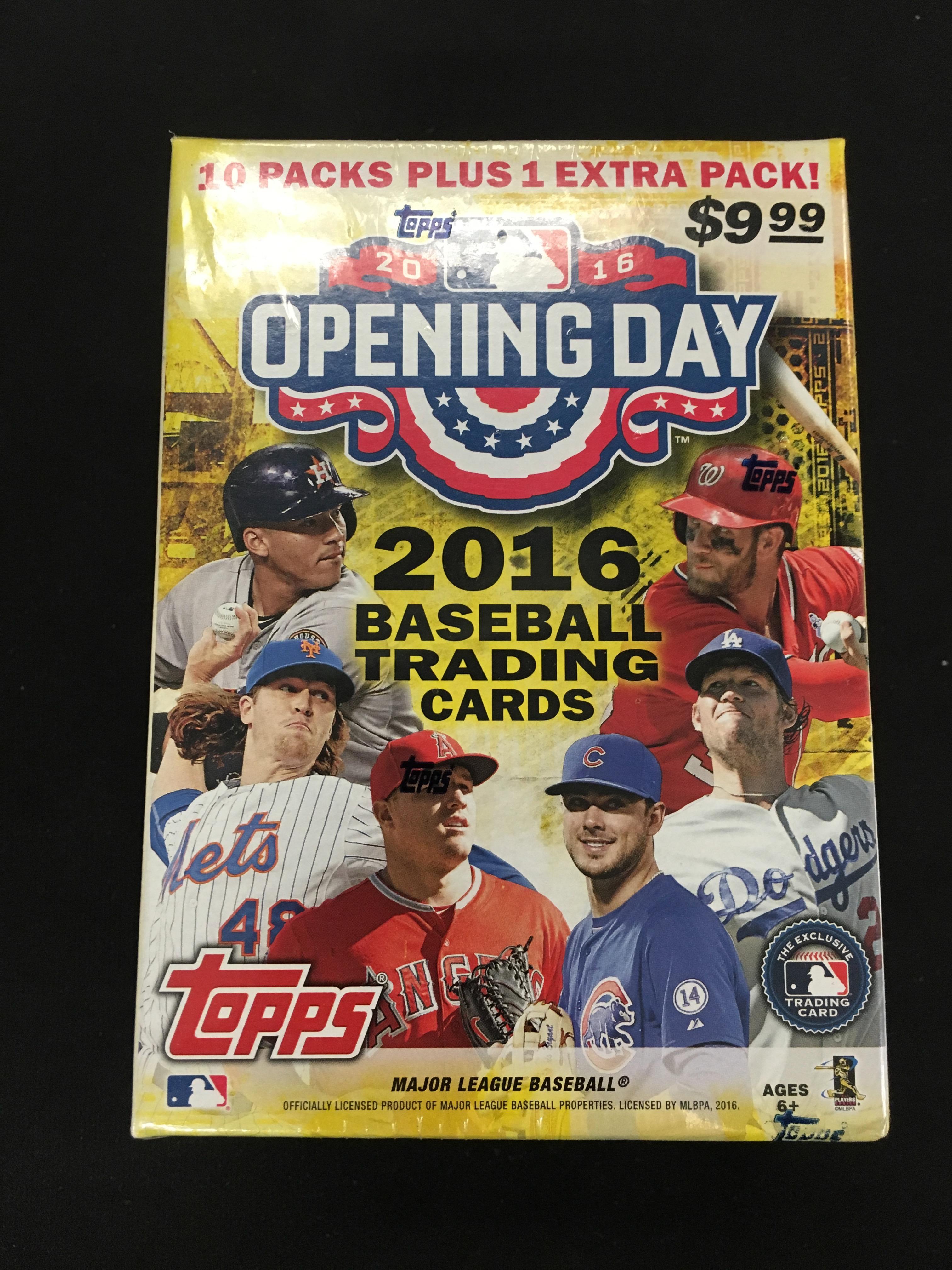 Sealed 2016 Topps Opening Day Baseball Retail Box of Packs