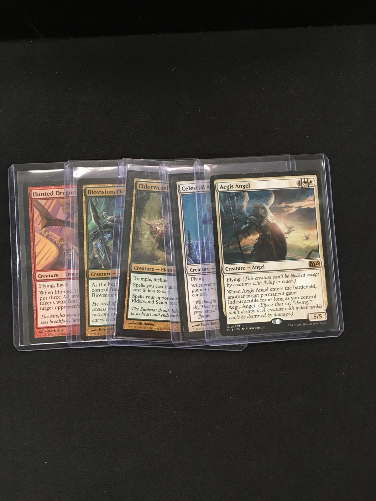 5 Card Lot of Magic the Gathering Gold Symbol Rare Cards or Foil Cards