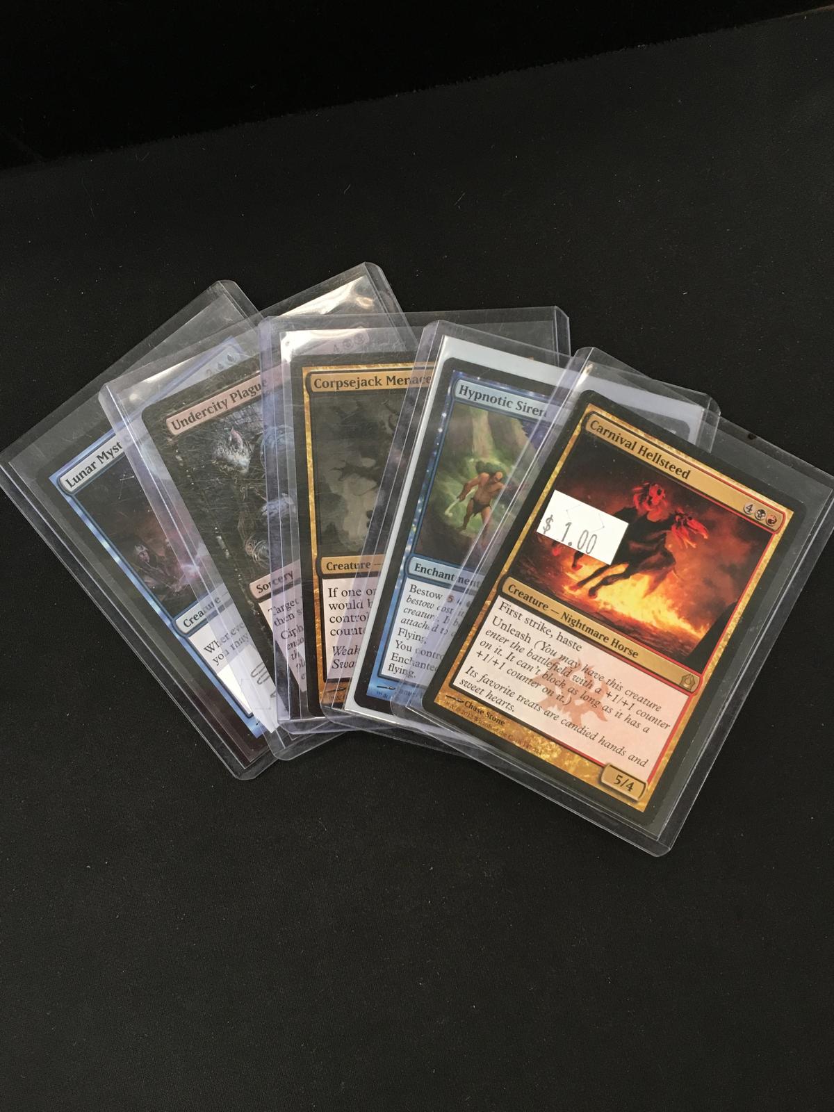 5 Card Lot of Magic the Gathering Gold Symbol Rare Cards or Foil Cards