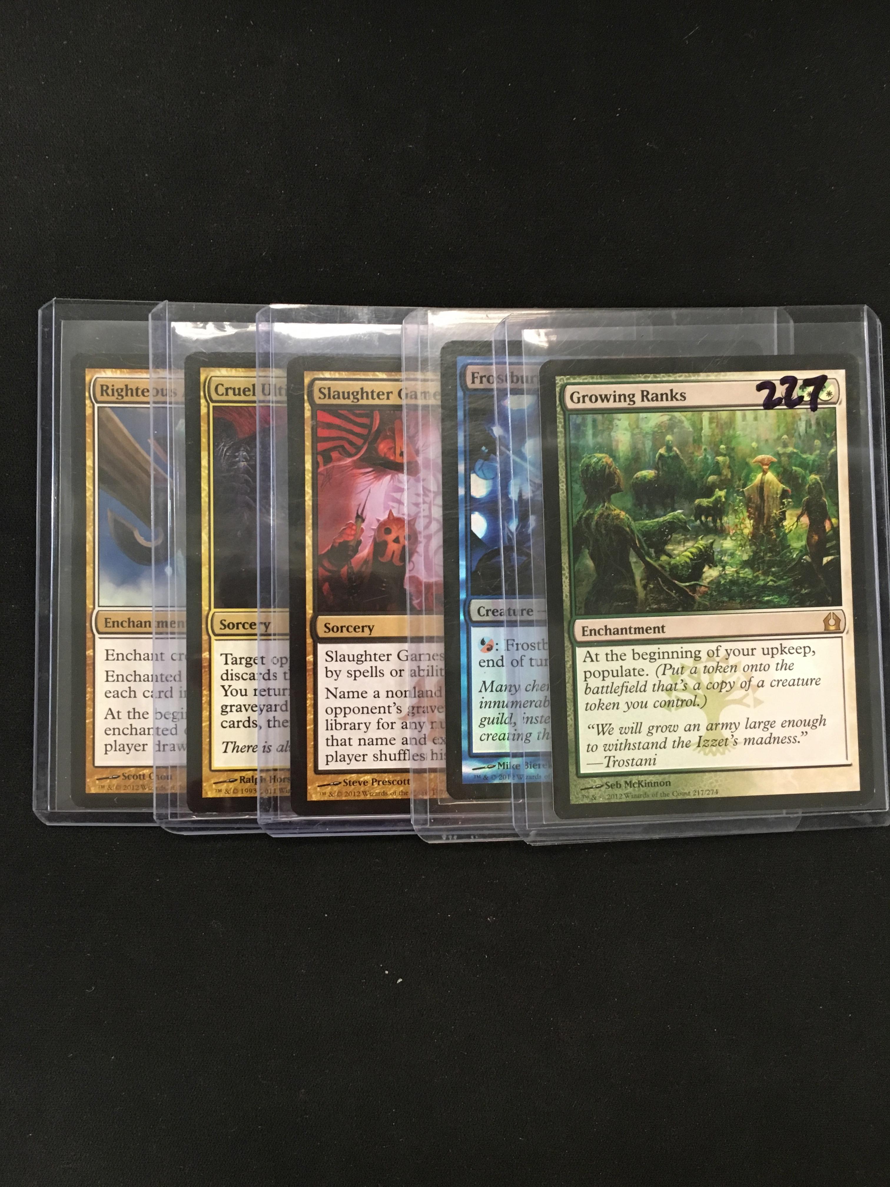 5 Card Lot of Magic the Gathering Gold Symbol Rare Cards or Foil Cards