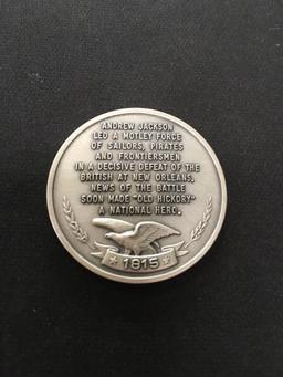 The Danbury Mint Sterling Silver .925 Bullion Round Coin - 35.5 grams - 1815 Jackson Victorous