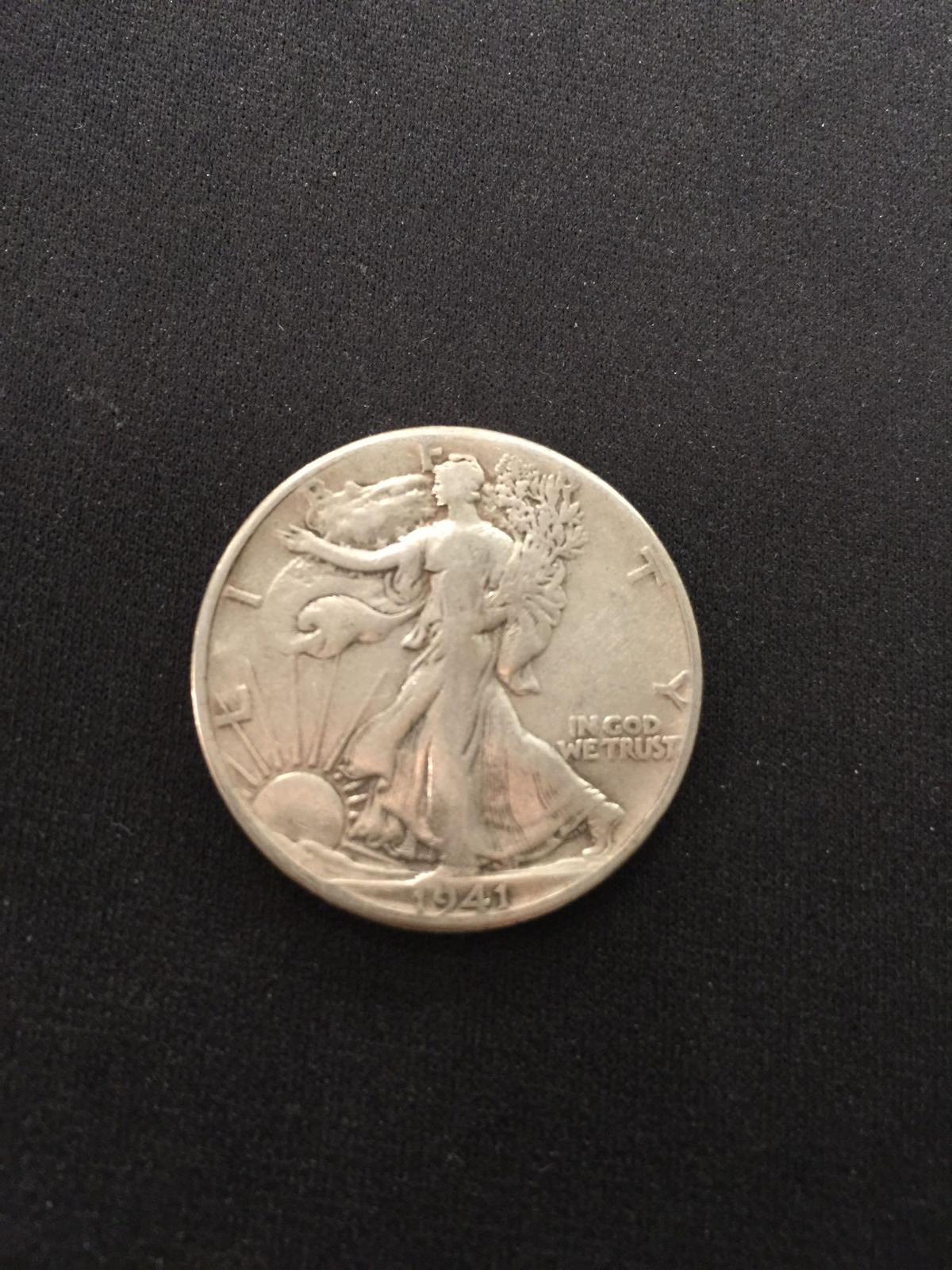 1941 United States Walking Liberty Half Dollar - 90% Silver Coin