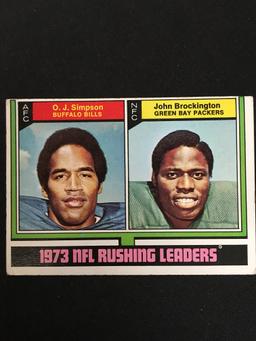 1974 Topps #328 NFL Rushing Leaders - OJ Simpson Vintage Football Card