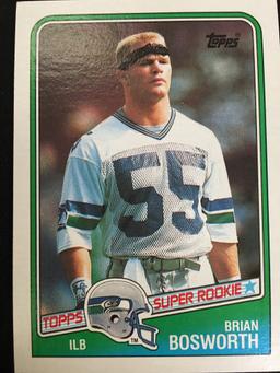 1988 Topps Brian Bosworth Seahawks Rookie Football Card