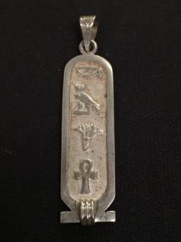 Egyptian Hieroglyph Sterling Silver Pendant