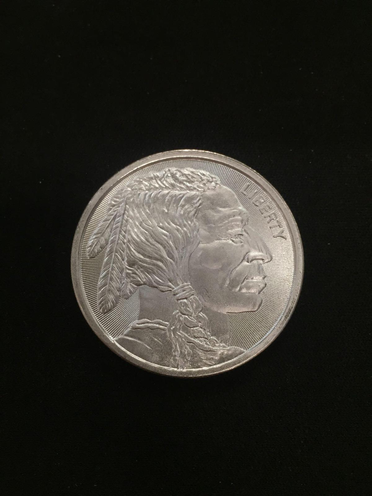 1 Troy Ounce .999 Fine Silver Indian Head Buffalo Silver Bullion Round Coin