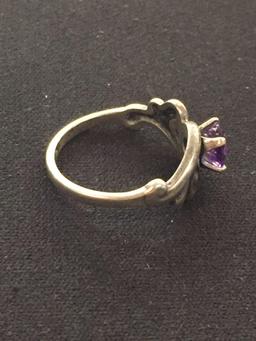 KBN Sterling Silver & Amethyst Ring - Size 5.75