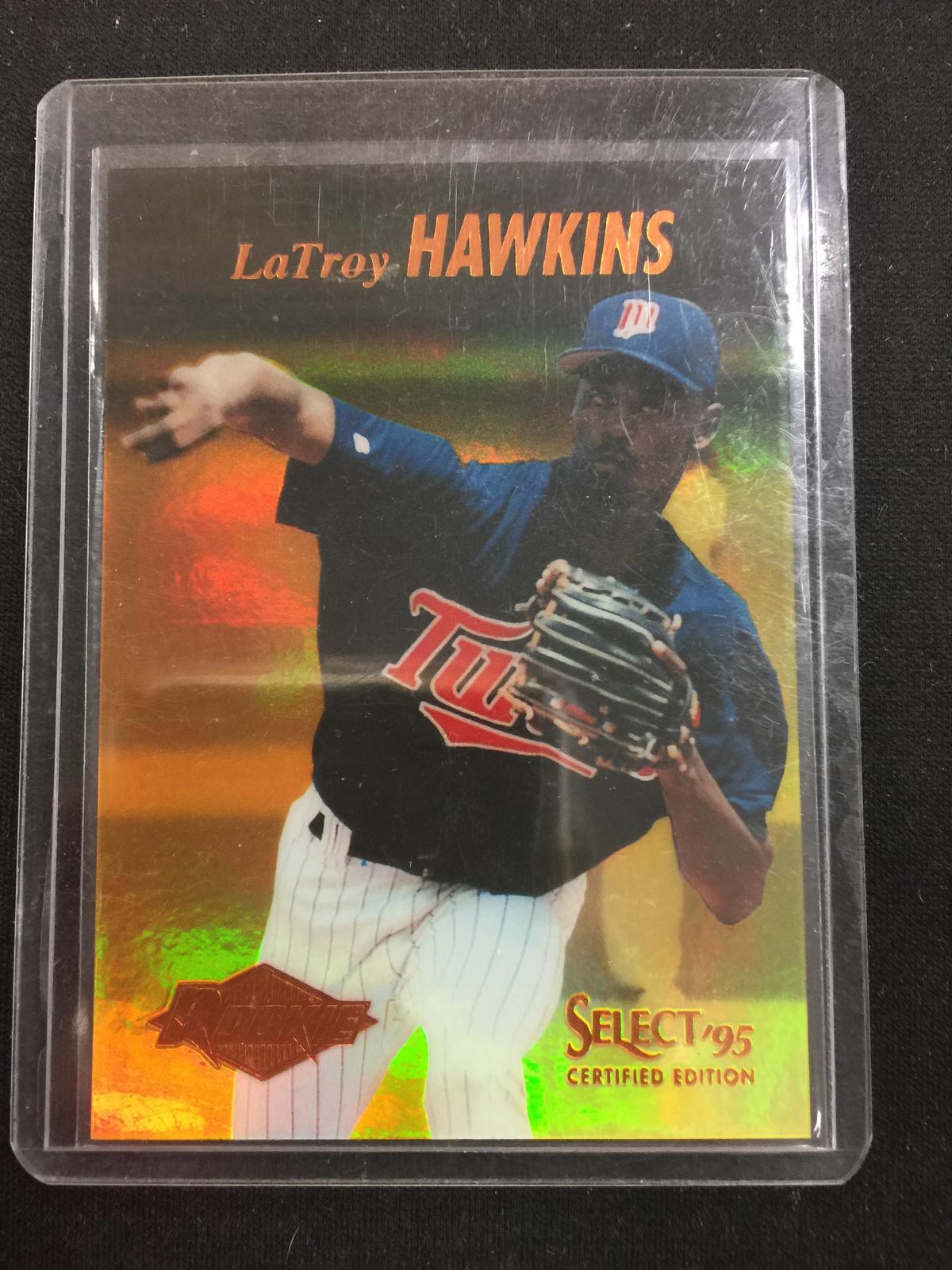 1995 Select Certified Mirror Gold LaTroy Hawkins Twins Rookie Insert Card - Rare